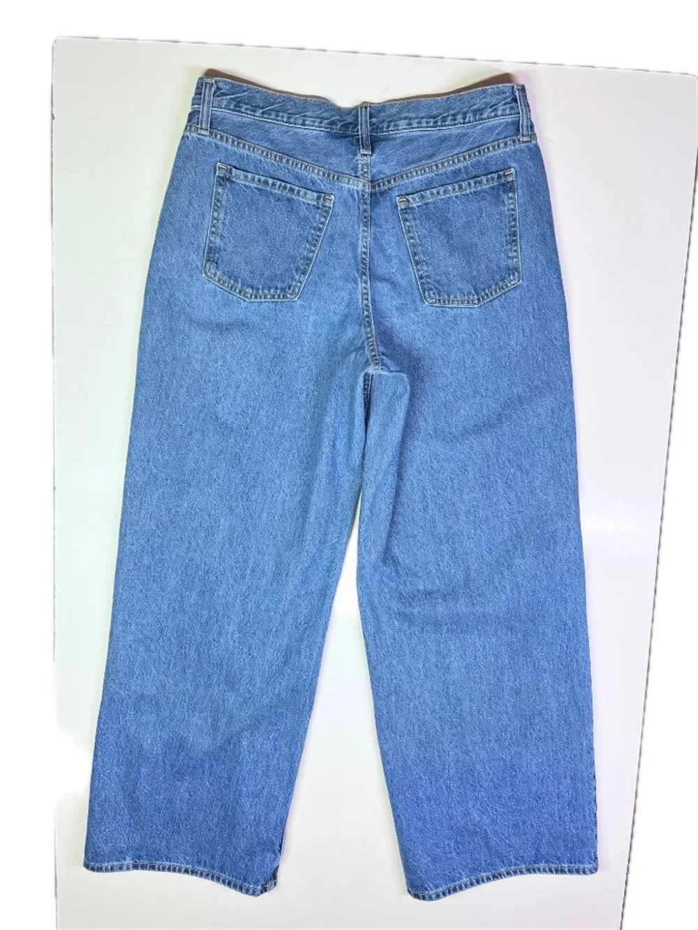 Old Navy Size 10 Long Mid-Rise Wow Baggy Wide Leg Blue Jeans